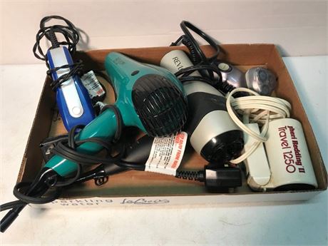 Flat of Hair Dryers & Razors