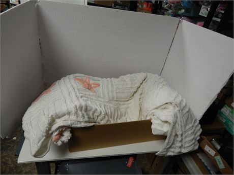 Chenille Blanket. Has Damage To It. Has Holes Will Need Repaired.