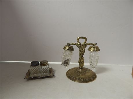 Vintage Salt & Pepper Shakers & Holder
