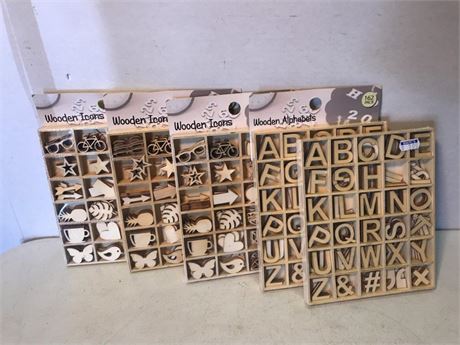 (RESALE) Wooden Alphabets/Icons