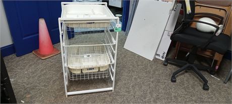 Wire Storage Rack With Baskets And Plastic Storage Rack