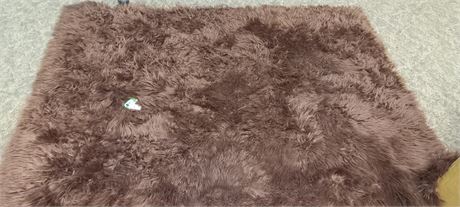 Decorative Brown Furry Rug