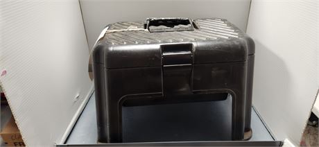 Black Step Stool / Toolbox. Handle Has Been Repaired