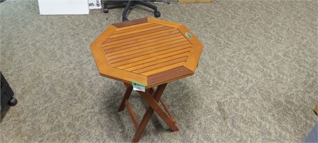 The Woodridge Collection Small Round Wood Folding Table