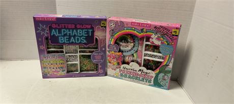 New Unicorn Magic Friendship Bracelets & Glitter Glow Alphabet Beads Craft Kits