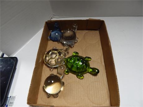 Flat Of Decorative Glass Turtles