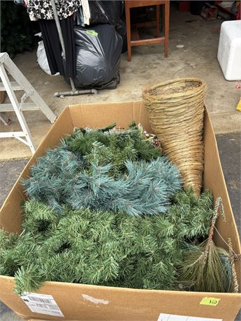 Pine Garland, Cornucopia Basket