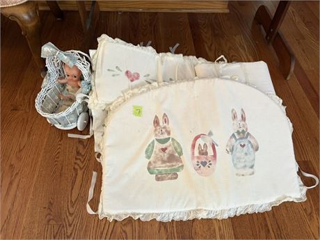 Cradle Bedding and Doll