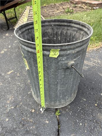 Galvanized Trash Can