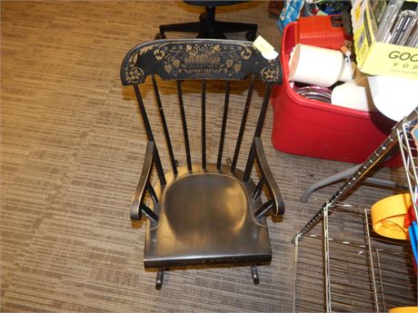Vintage Wood Decorative Child Rocking Chair