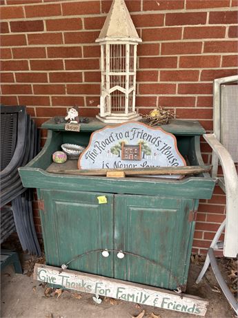 Decorative Green Dresser, Decor Lot