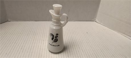 Anchor Hocking White Glass Rooster Vinegar Dispenser
