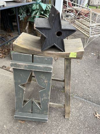 Wood Decor, Stars, Bench