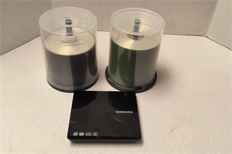 Blank CD's & Samsung Portable DVD Writer Model SE-208