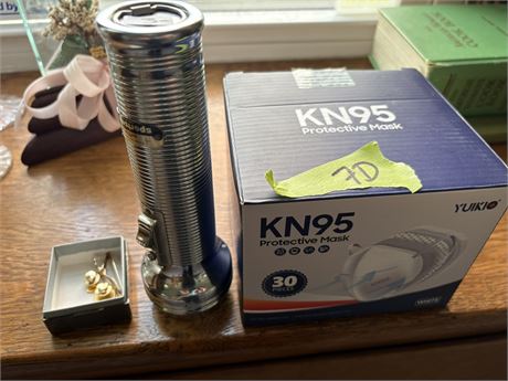 Misc Lot, Mask, Cuff Links, Flashlight