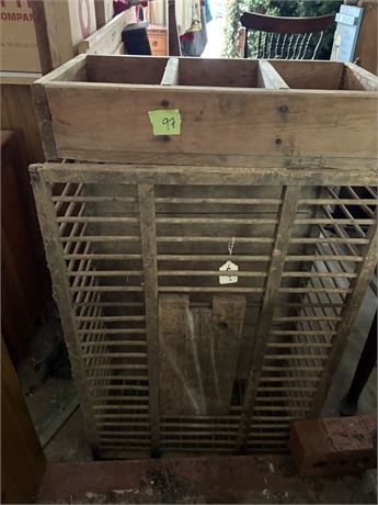 Antique Wood Chicken Crate and Wood Carrier