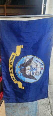 Large Navy Flag with Pole