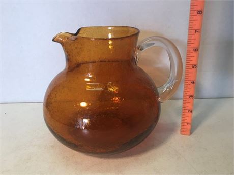 Goldenrod Bubble Glass Pitcher
