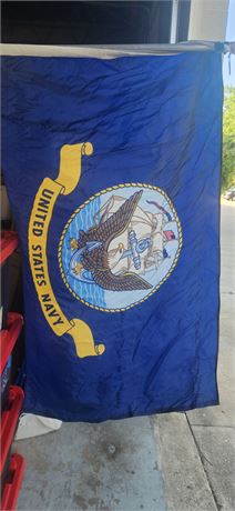 Large Navy Flag with pole
