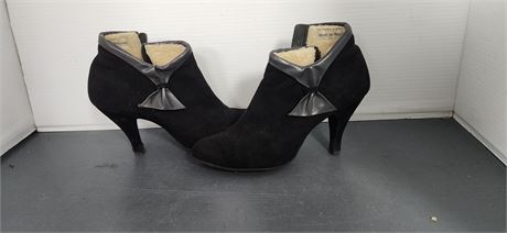 Vintage Fur Lined High Heel Boots. Made In England