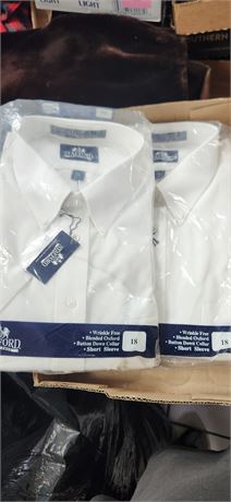 Stafford Short Sleeve Dress Shirts. Size 18