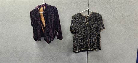 Night Vogue Shirt. Size XL & Vintage Purple Shirt. Needs Repaired