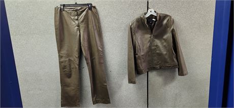 Finity Studios Leather Pants. Size 8 & Finity Studios Leather Jacket. Size Large