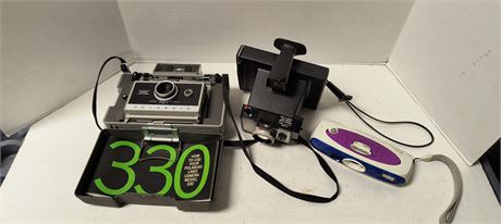 Polaroid Land Camera Model 330 & Polaroid Square Shooter & Polaroid Izone