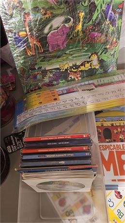 Stickers, puzzle, learning cds, etc