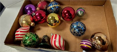Flat Of Vintage Christmas Ornaments