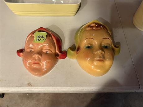 Vintage Chalkware Dutch Boy and Girl