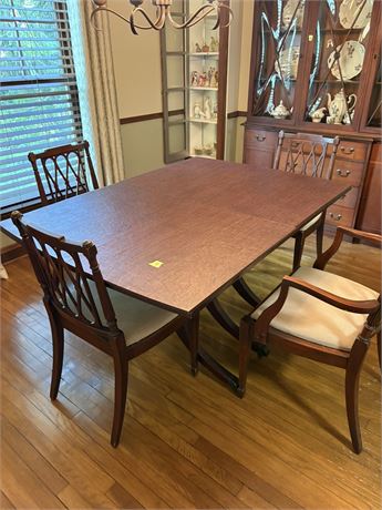 Beautiful Jefferson Antique Drop Leaf Dining Table with Cutlery Box and Chairs