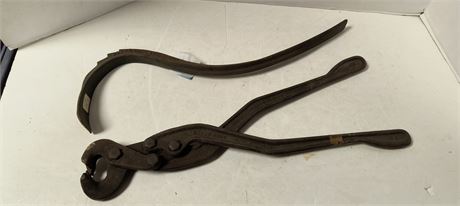 Vintage Chain Pliers & Vintage Tire Iron