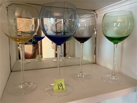 Lenox Balloon Wine Glasses, "Colorful Gems"