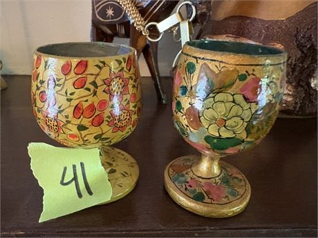 Vintage Wood Cups
