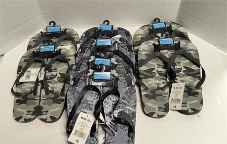 Lot Of Men's Flip Flops. Small 7/8 & Medium 9/10 & Large 11/12
