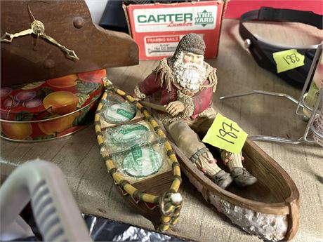 Santa Canoe Decor
