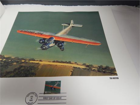 Classic American Aircraft Mini Prints & First Day Issue Postage Stamps