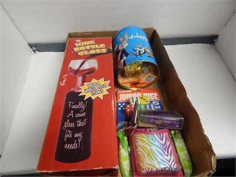 The Wine Bottle Glass & Jumbo Dice & More
