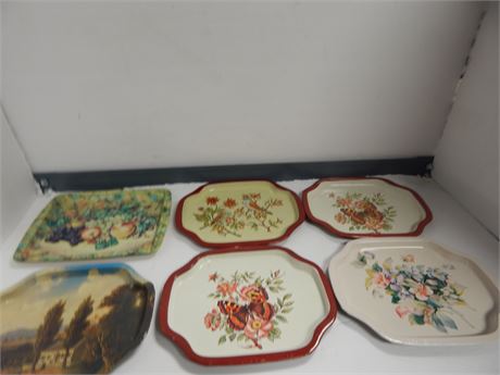 Lot Of Vintage Serving Trays