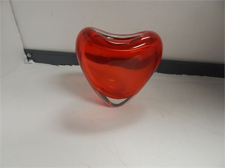 Glass Heart Paperweight