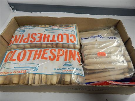 Flat Of Wood Clothes Pins