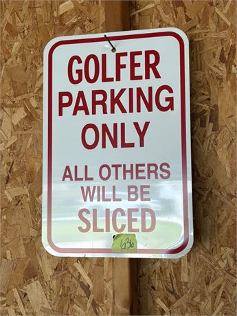 Golfer Parking Sign