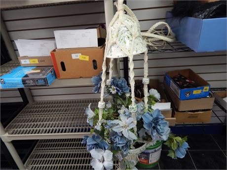 Hanging Basket With Decorative Flowers