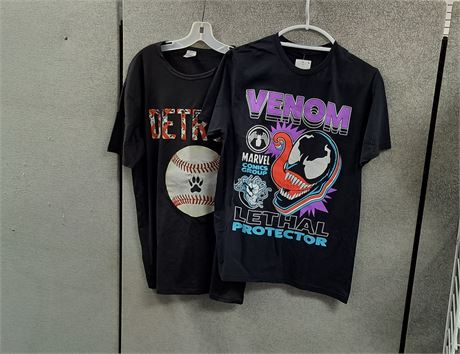 2 Black Tee Shirts. Size Small & Size 2XL