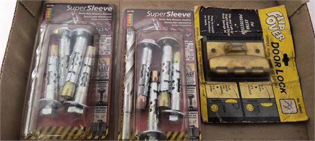 Flip Over Door Lock & Super Sleeve Heavy-Duty Masonry Anchors