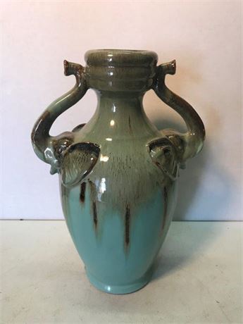Elephant Head Handled Vase