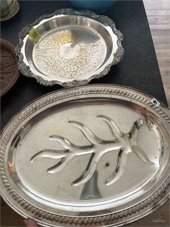 Lancaster Rose Bowl Silver Plate, Serving Tray