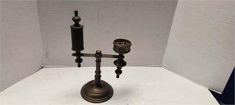 Antique Brass Lamp Candlestick Holder