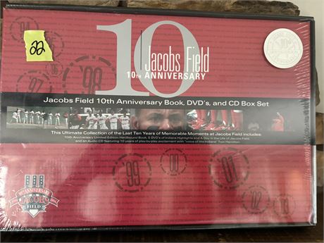 10th Anniversary Jacobs Field Book, DVDs, CD Set, Sealed